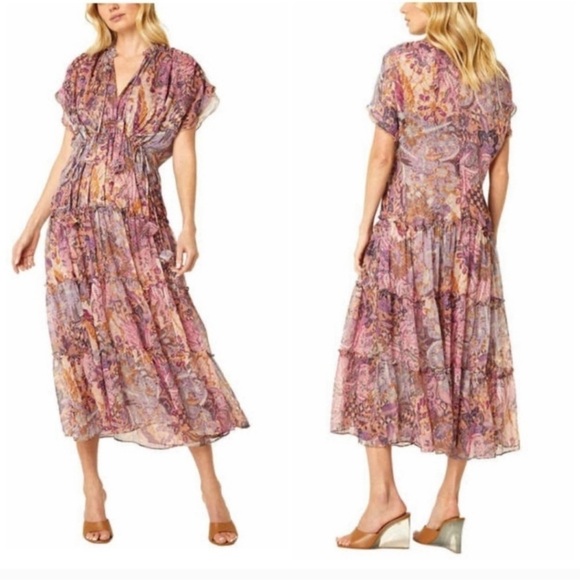 NWT Misa Los Angeles Ilya boho paisley Tapestry Printed Long Midi Dress sz Med - Picture 1 of 14